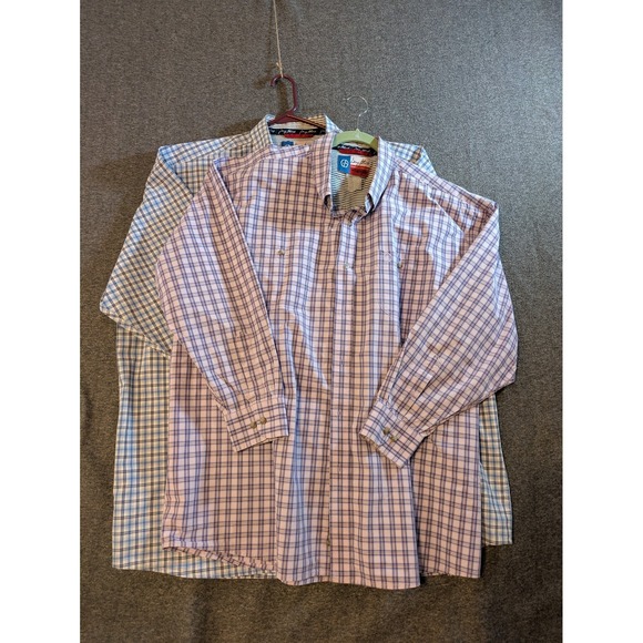 Wrangler Other - Wrangler‎ Shirts Men 3XL George Strait Cowboy Cut Plaid Button Down Lot of 2